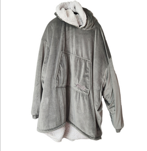 Comfy Gray Cozy Oversized Full Fleece Inside Hoodie